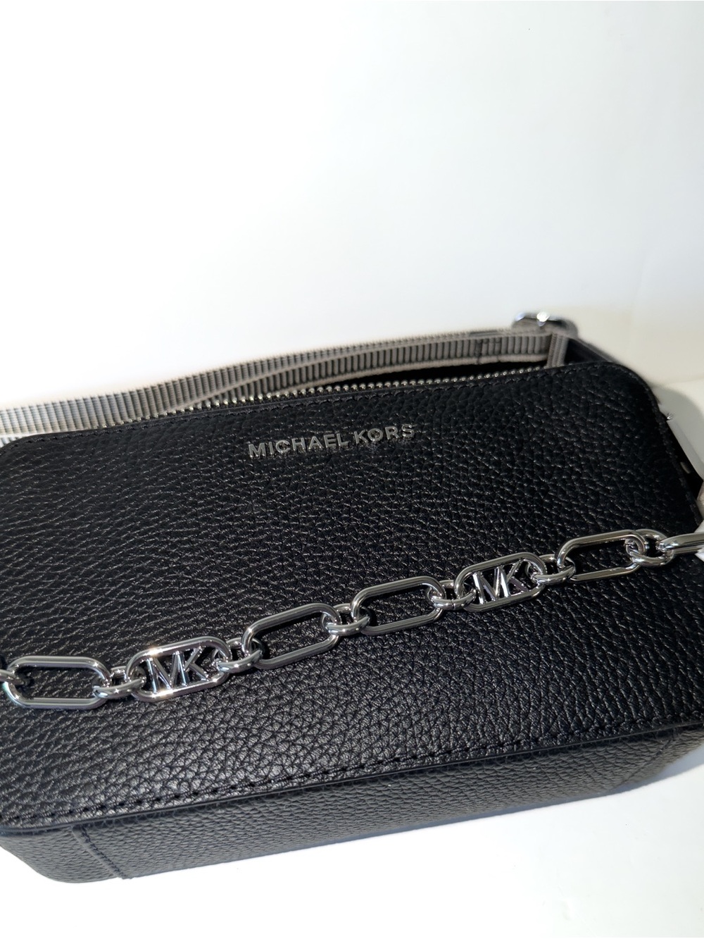 NEW! MICHAEL KORS JET SET SMALL DOUBLE ZIP CHAIN CROSSBODY BAG IN BLACK CLASSIC - Picture 7 of 12